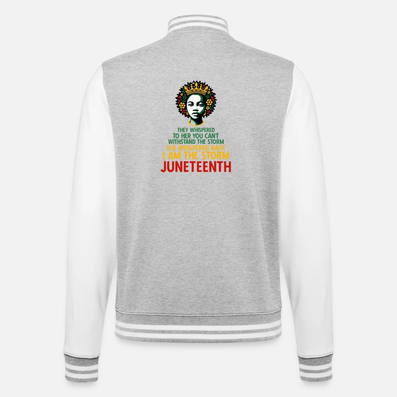 Lui ont-ils chuchoté. Juneteenth - Veste Teddy - gris chiné / blanc