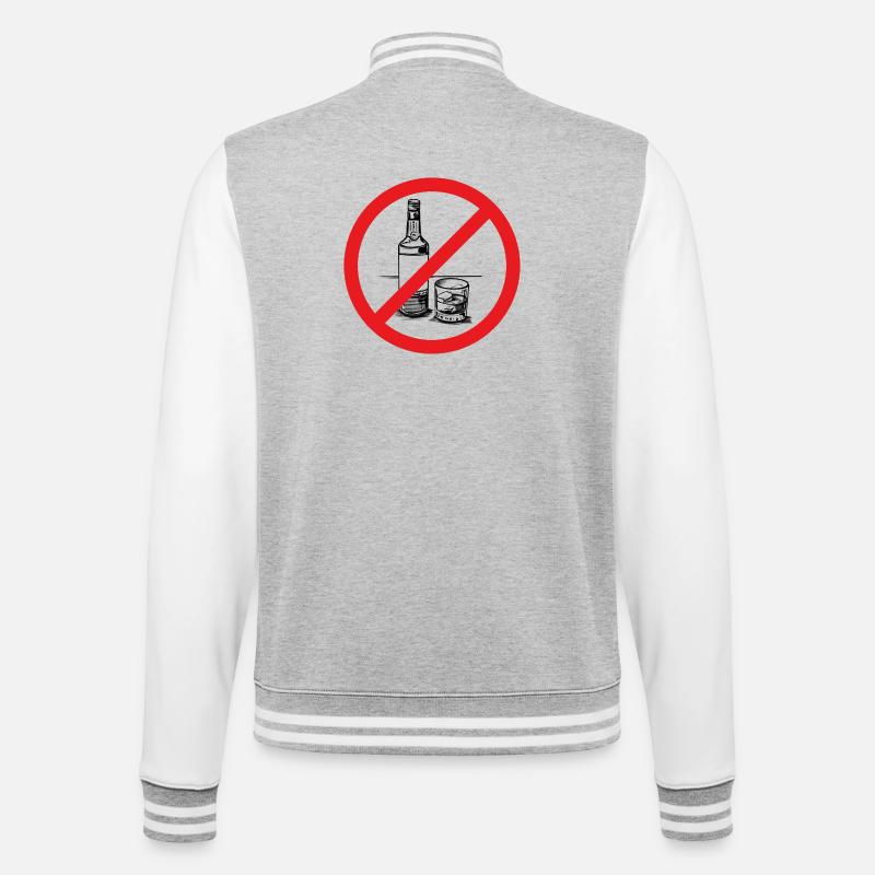 Alcohol prohibited! - College Sweat Jacket - heather grey/white