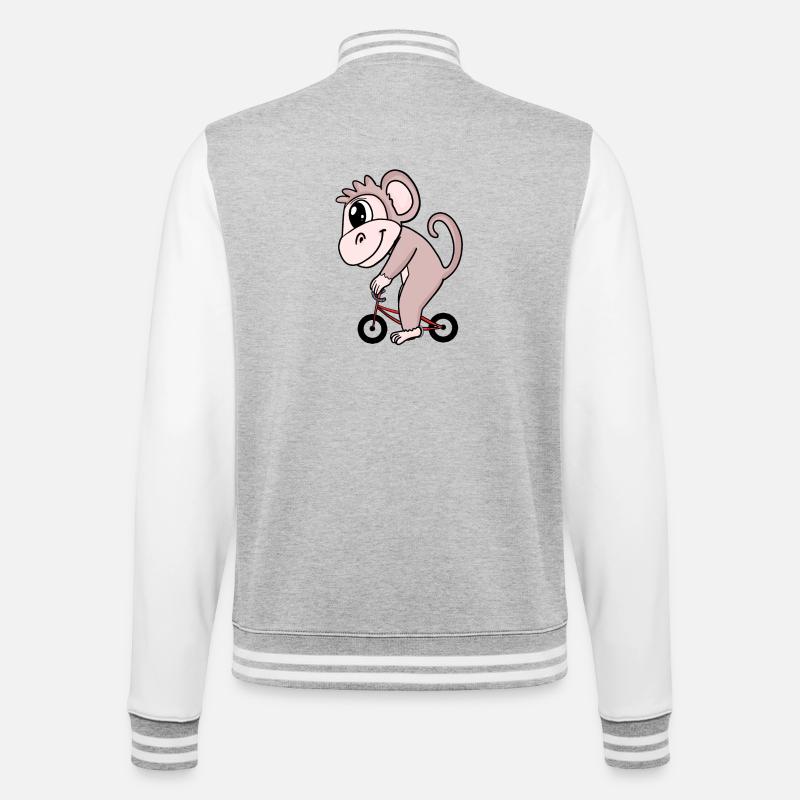Vélo de singe - Veste Teddy - gris chiné / blanc
