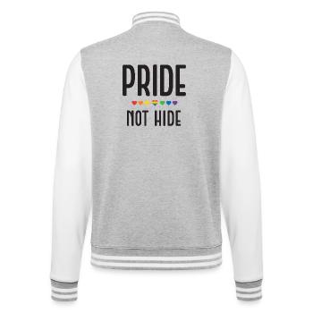 LGBT Pride Month - Pride, Not Hide - College Sweat Jacket - heather grey/white - Back - Marisol (170cm)