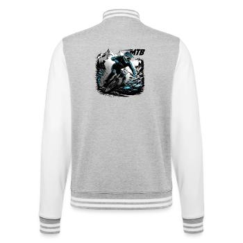 MTB Downhill - College Sweat Jacket - heather grey/white - Back - Marisol (170cm)