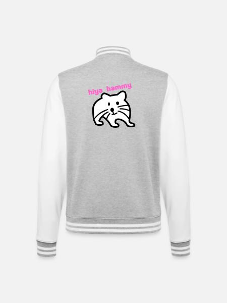 hiya hammy - College Sweat Jacket - heather grey/white