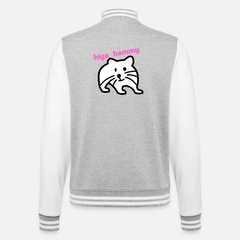 hiya hammy - College Sweat Jacket - heather grey/white