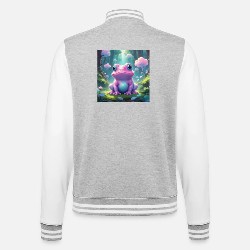 Grenouille dans la forêt enchantée - Veste Teddy - gris chiné / blanc