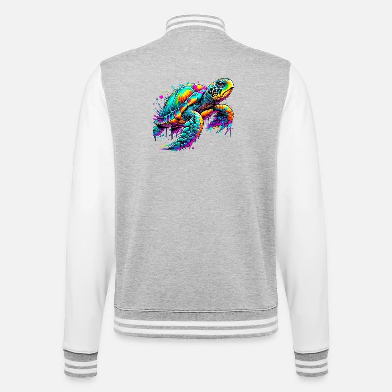 Turtle - College Sweat Jacket - heather grey/white