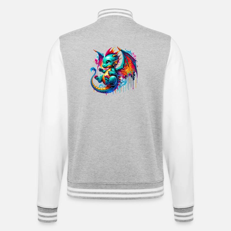 Dragon - Veste Teddy - gris chiné / blanc