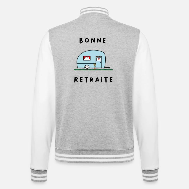 RETRAITE. RETRAITE. RETRAITEE. BONNE RETRAITE - Veste Teddy - gris chiné / blanc