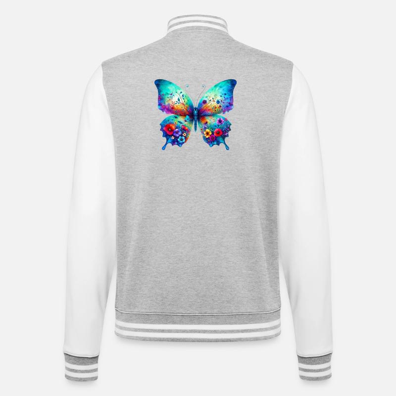 Papillon - Veste Teddy - gris chiné / blanc
