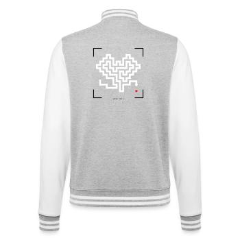Serpent rétro - Veste Teddy - gris chiné / blanc - Dos - Marisol (170cm)