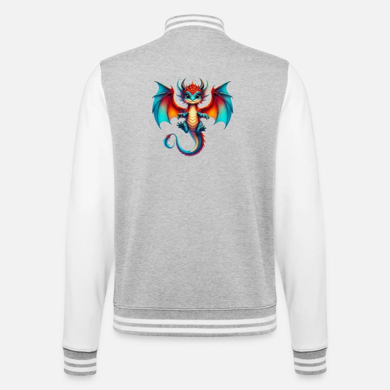 Dragon - College Sweat Jacket - heather grey/white