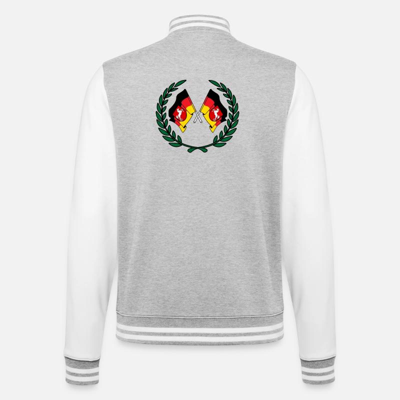 Drapeaux Couronne de laurier de Basse-Saxe - Veste Teddy - gris chiné / blanc