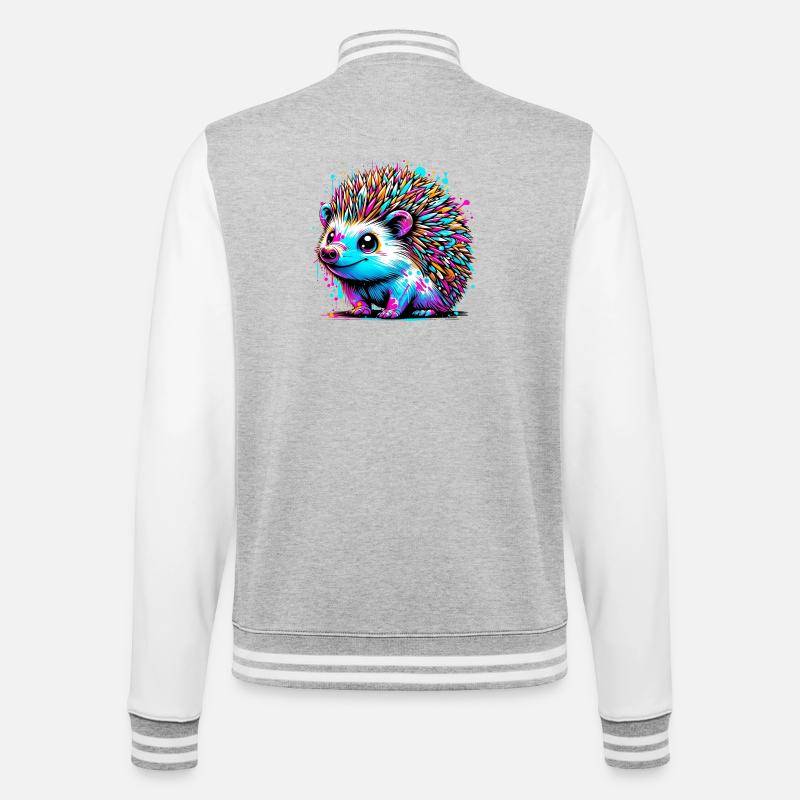 Hérisson - Veste Teddy - gris chiné / blanc
