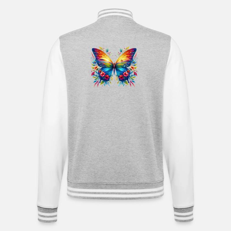 Papillon - Veste Teddy - gris chiné / blanc