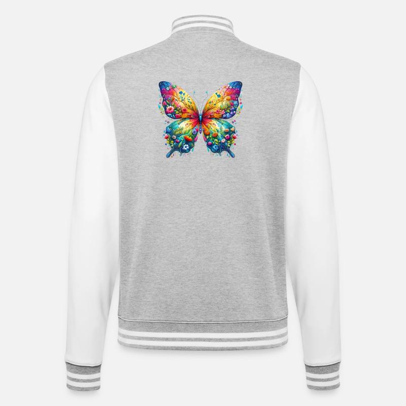 Papillon - Veste Teddy - gris chiné / blanc