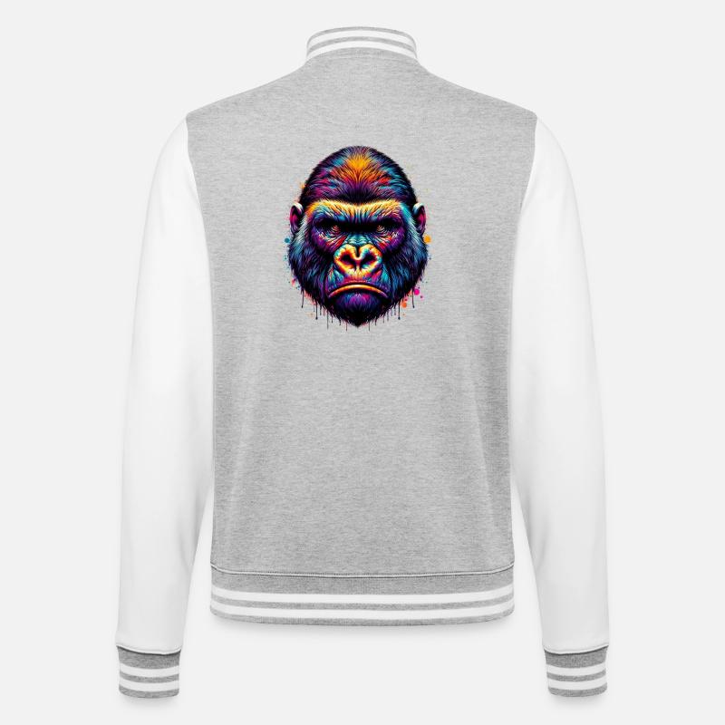 Gorilla - College Sweat Jacket - heather grey/white