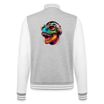 Dino DJ Style - College Sweat Jacket - heather grey/white - Back - Marisol (170cm)