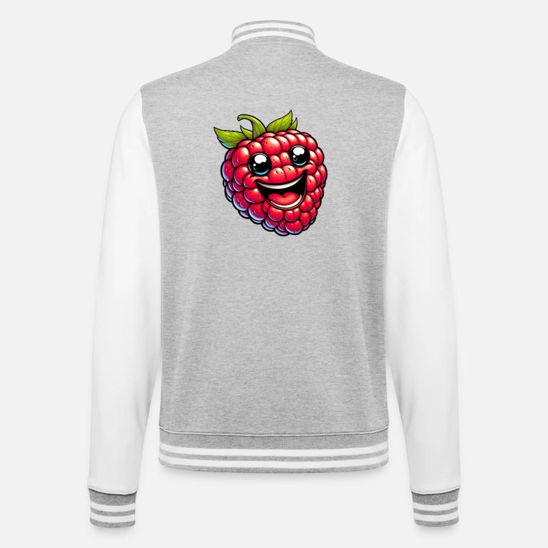 Raspberry Raspberries - College Sweat Jacket - heather grey/white