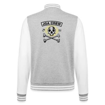 JGA Crew - Skull and Bones - College-Sweatjacke - Grau meliert/Weiß - Hinten - Marisol (170cm)
