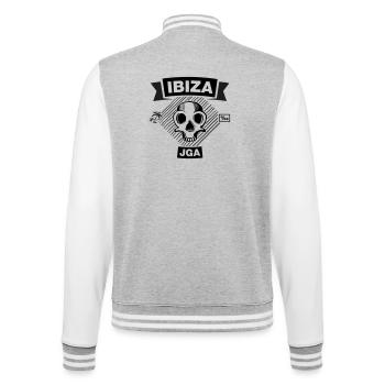 Ibiza Promille JGA unter Palmen - College-Sweatjacke - Grau meliert/Weiß - Hinten - Marisol (170cm)