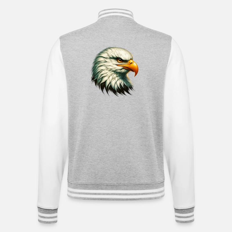Eagle - College Sweat Jacket - heather grey/white