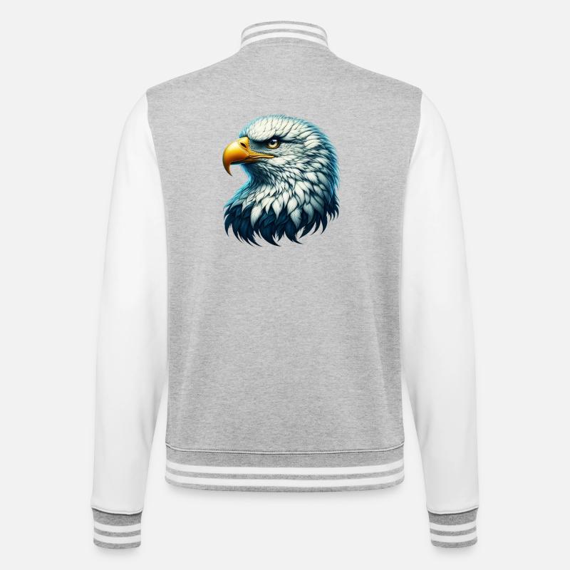 Eagle - College Sweat Jacket - heather grey/white