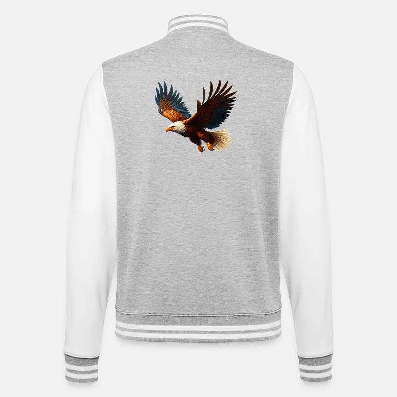 Eagle - College Sweat Jacket - heather grey/white