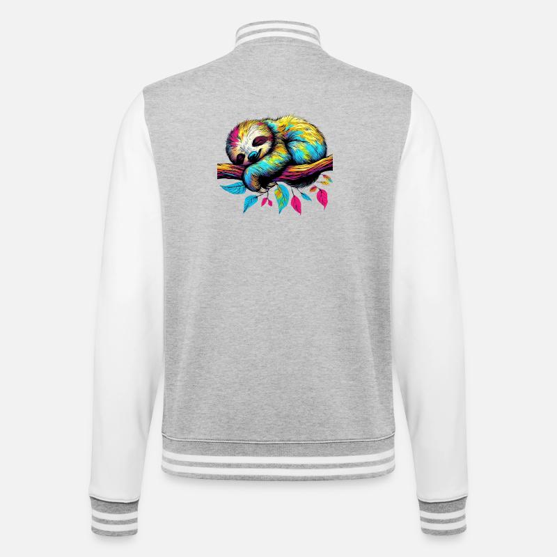 Sloth - College Sweat Jacket - heather grey/white