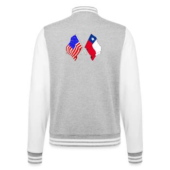 Pavillon USA Chili - Veste Teddy - gris chiné / blanc - Dos - Marisol (170cm)