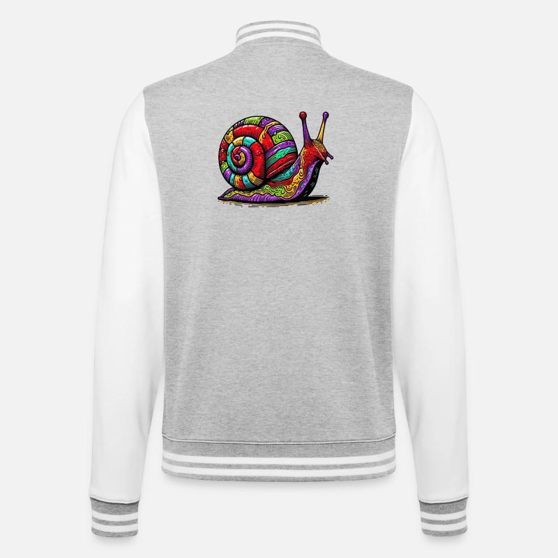 Snail - College Sweat Jacket - heather grey/white
