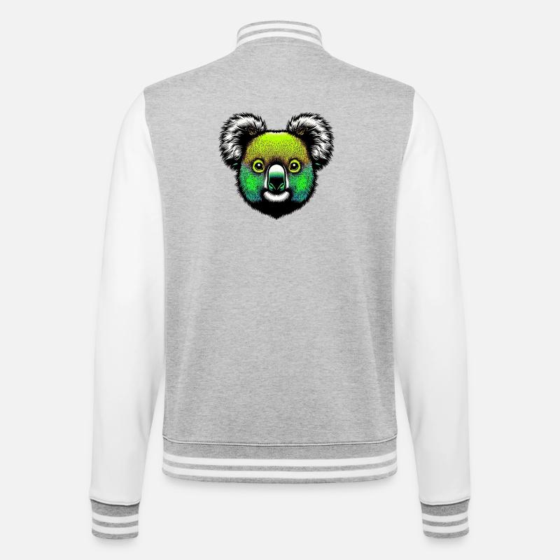 Koala - College-Sweatjacke - Grau meliert/Weiß