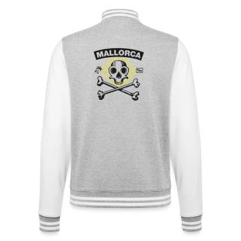 Mallorca – Promille Pirat unter Palmen - College-Sweatjacke - Grau meliert/Weiß - Hinten - Marisol (170cm)