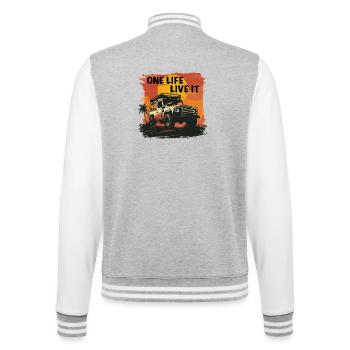 Defender One Life Live It 4x4 LaRor Off-Road - College Sweat Jacket - heather grey/white - Back - Marisol (170cm)