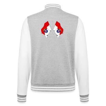 Drapeaux traversés Hesse - Veste Teddy - gris chiné / blanc - Dos - Marisol (170cm)
