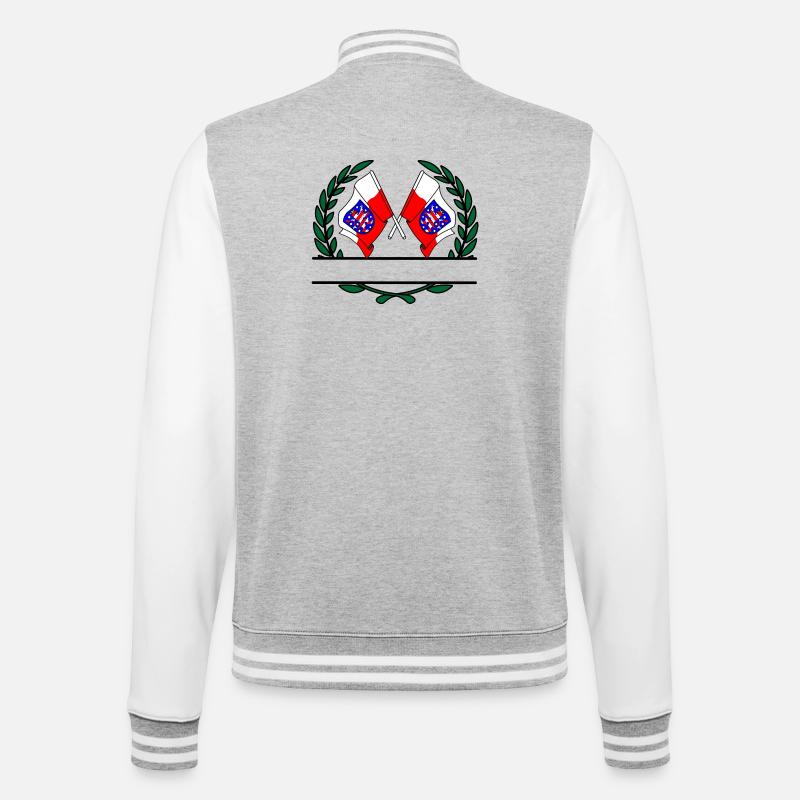 Drapeaux Thuringe couronne de laurier bannière - Veste Teddy - gris chiné / blanc