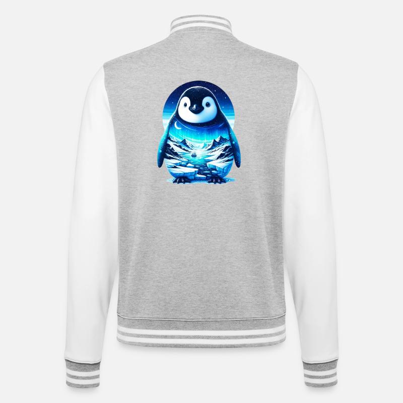 Penguin - College Sweat Jacket - heather grey/white