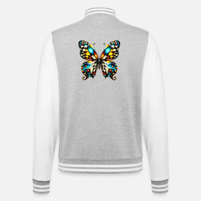 Butterfly - College Sweat Jacket - heather grey/white
