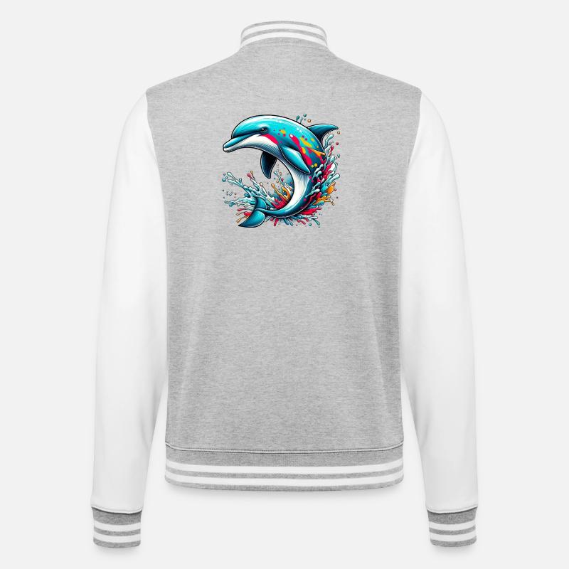 Dauphin - Veste Teddy - gris chiné / blanc