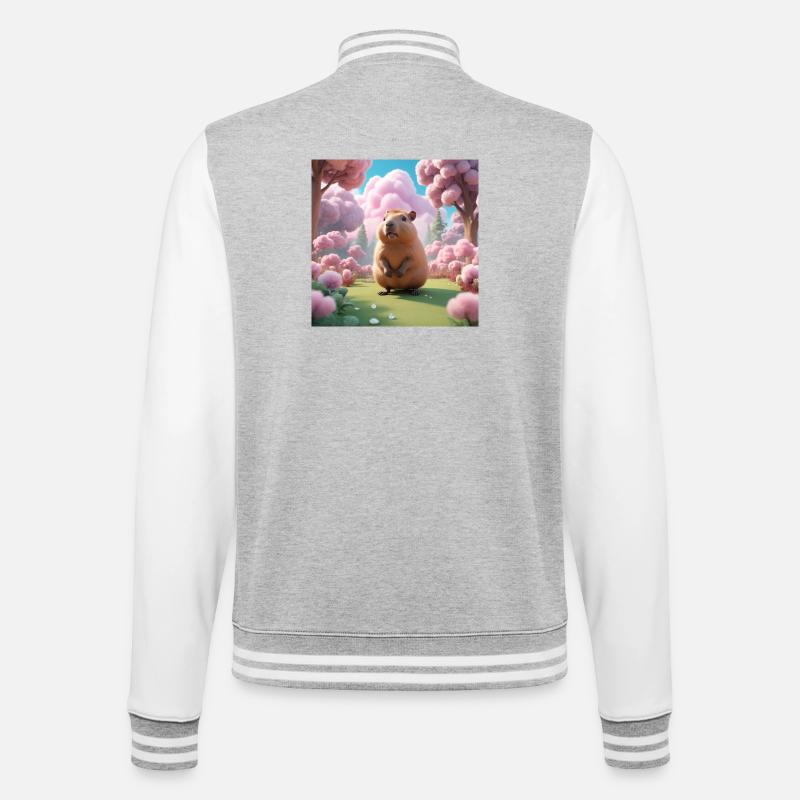 Capybara - Veste Teddy - gris chiné / blanc