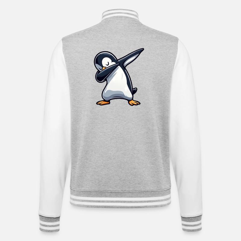 Pingouin Dab Dabbing Cool Décontracté - Veste Teddy - gris chiné / blanc