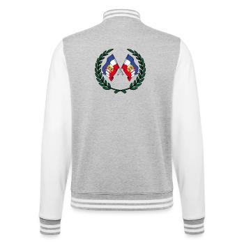 Drapeaux Couronne de laurier Schleswig Holstein - Veste Teddy - gris chiné / blanc - Dos - Marisol (170cm)