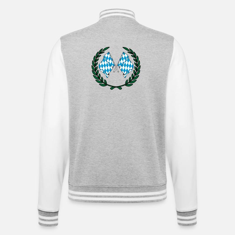 Drapeaux Couronne de laurier du Bayern - Veste Teddy - gris chiné / blanc