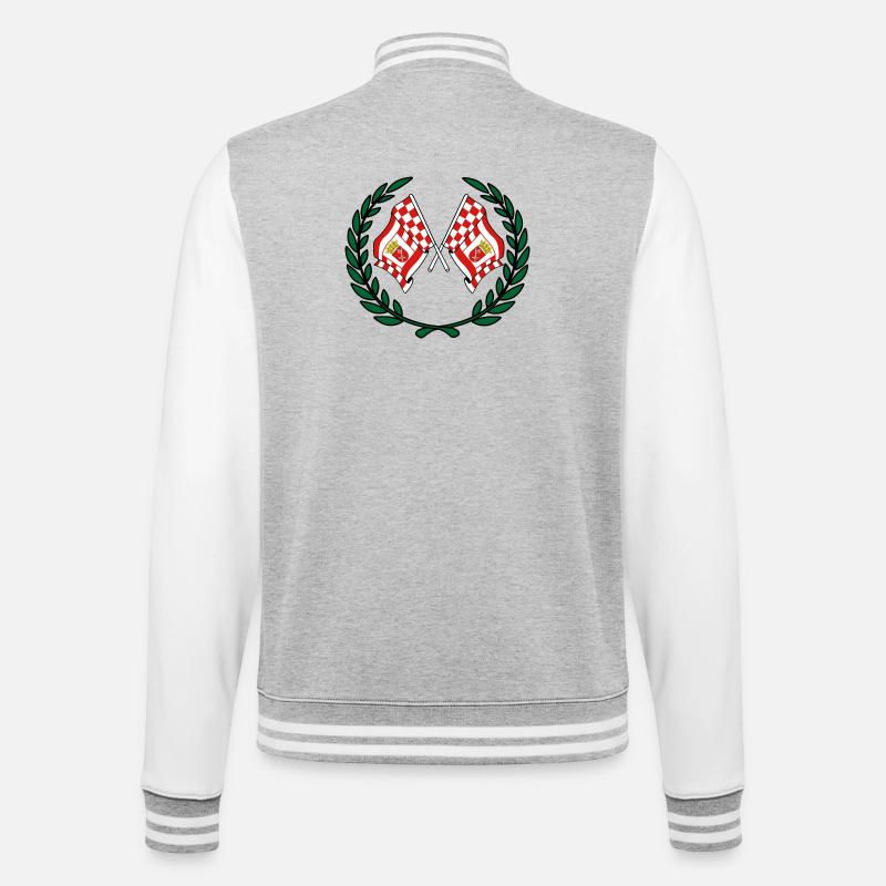 Drapeaux Brême couronne de laurier - Veste Teddy - gris chiné / blanc