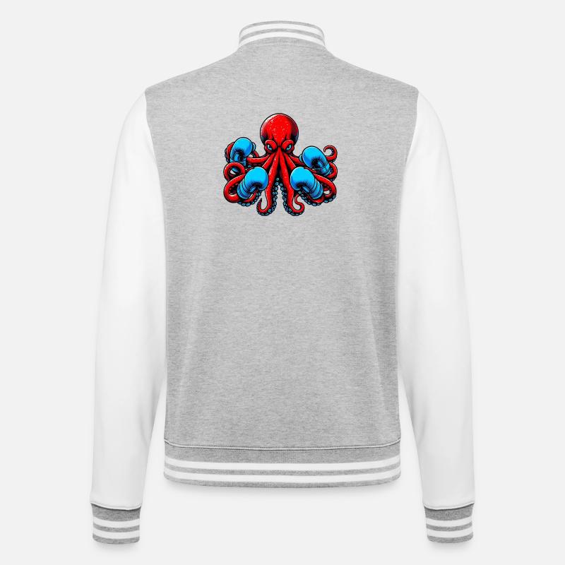 Octopus - College Sweat Jacket - heather grey/white