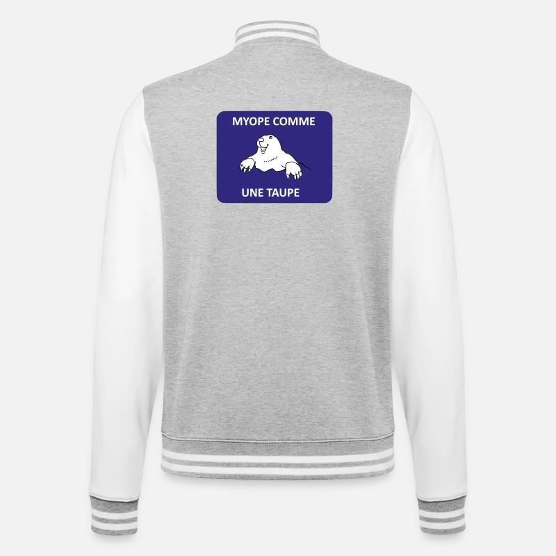 Short-sighted as a mole - College Sweat Jacket - heather grey/white