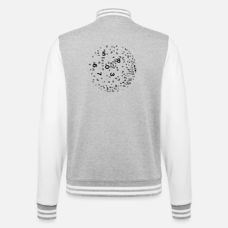 Zahlen und Buchstaben - College-Sweatjacke - Grau meliert/Weiß