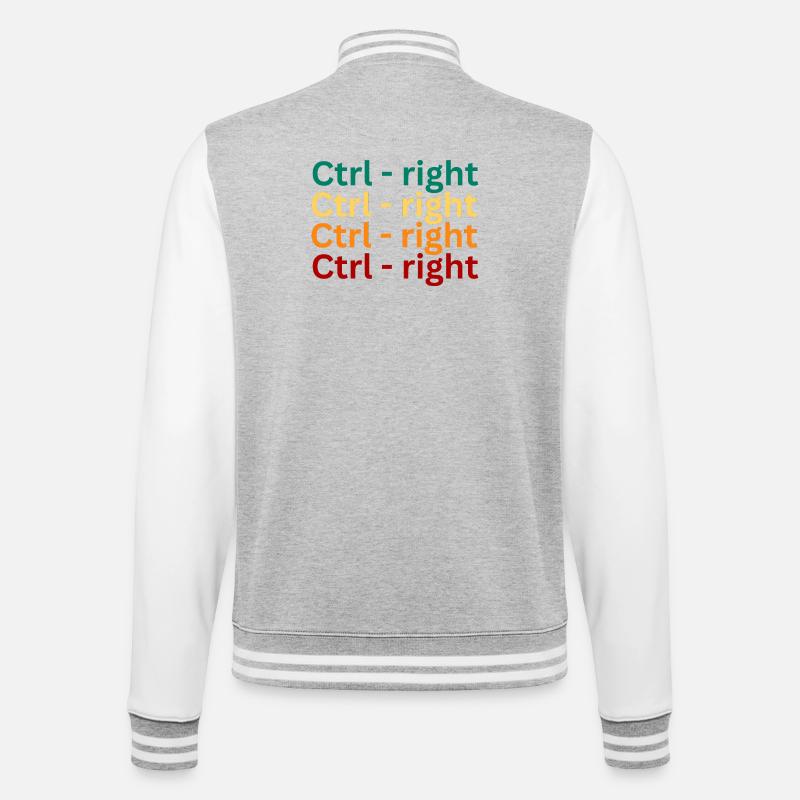 Keyboard Shortcut Pattern Design - College Sweat Jacket - heather grey/white