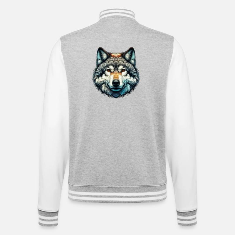 Loup - Veste Teddy - gris chiné / blanc