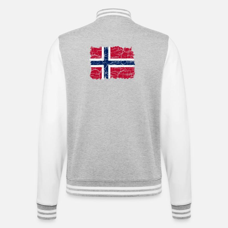 Norway Flag Style Grunge - College Sweat Jacket - heather grey/white