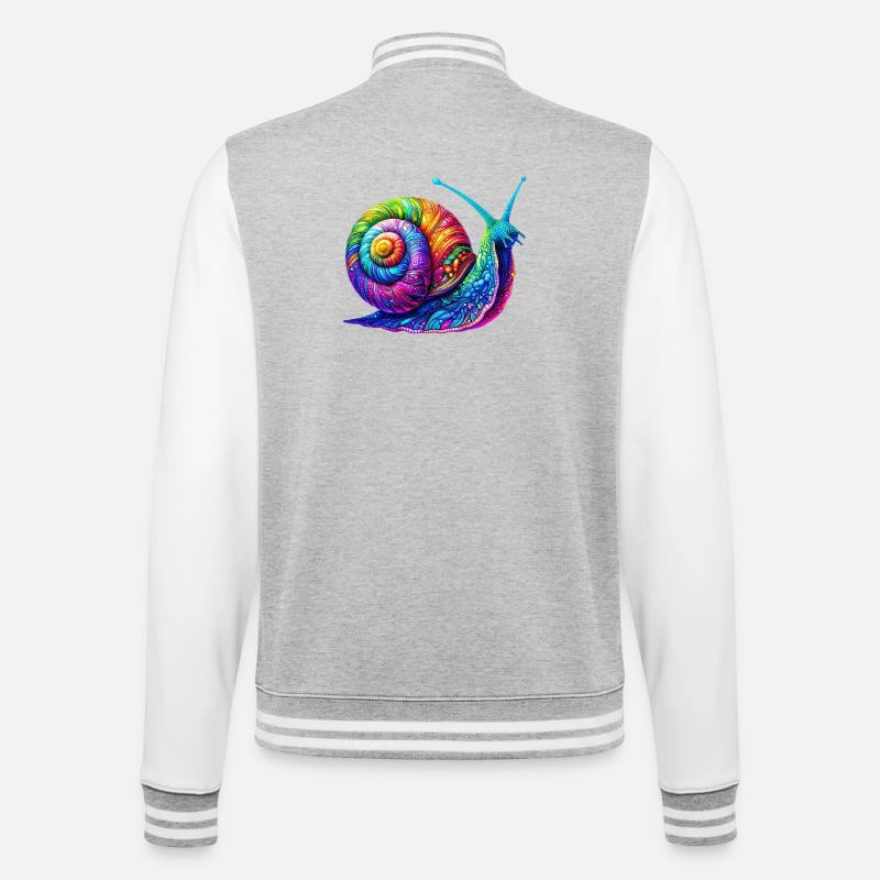 Escargot - Veste Teddy - gris chiné / blanc