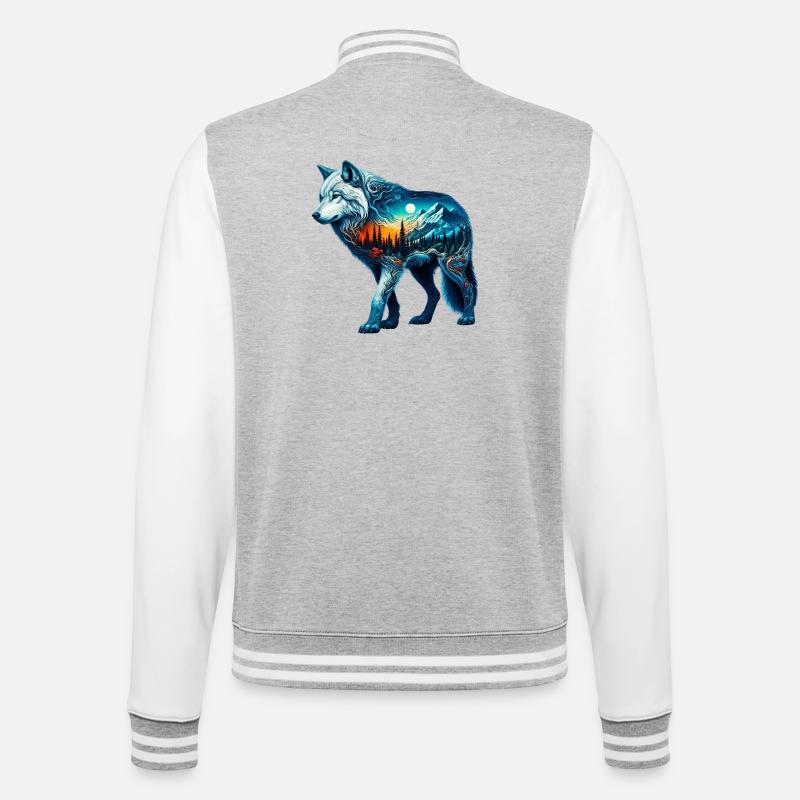 Loup - Veste Teddy - gris chiné / blanc